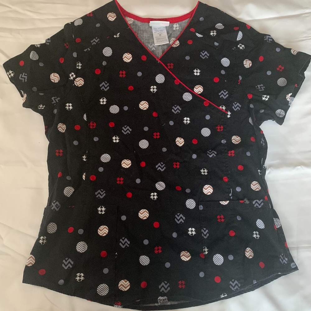 Polka-Dot Scrub Top
